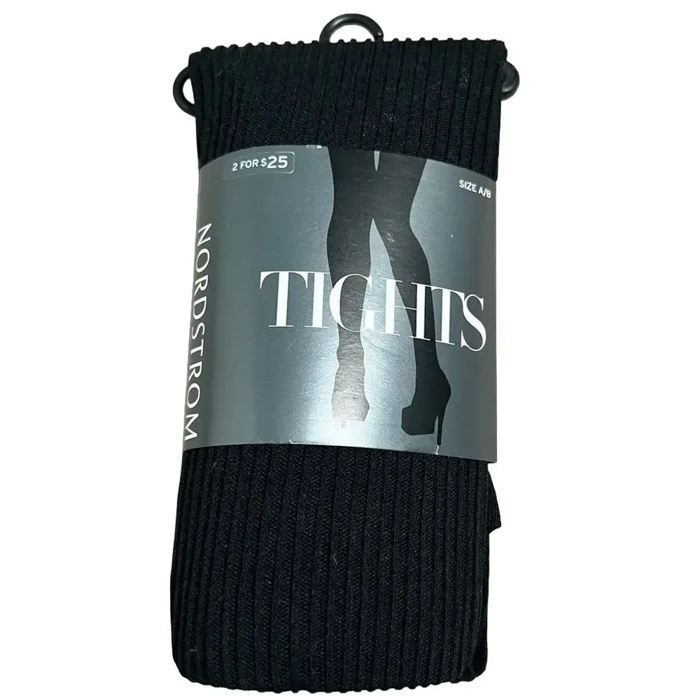 🍭4/$20 New Nordstrom Black Ribbed Tights- A/B